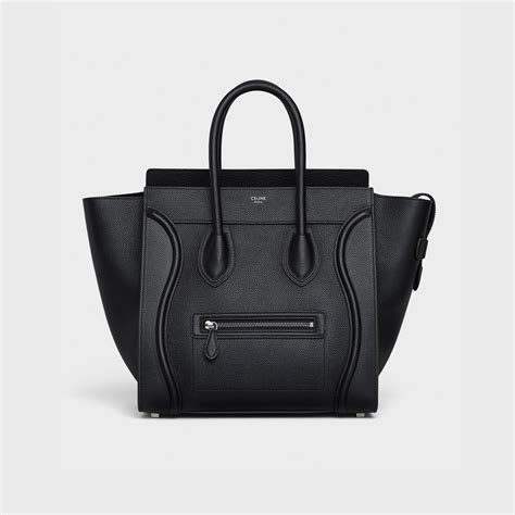 women celine micro luggage handbag in drummed calfskin leather|celine mini luggage.